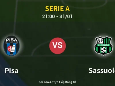🔴 Trực Tiếp: Pisa 0-1 Sassuolo – Link Xem Serie A (Full HD)
