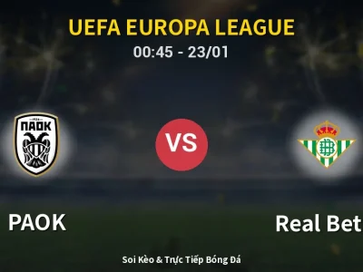 Kết Quả: PAOK 2-0 Real Betis – Highlight & Bàn Thắng | UEFA Europa League