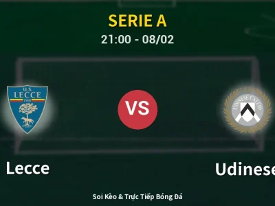 🔴 Trực Tiếp: Lecce 1-1 Udinese – Link Xem Serie A (Full HD)