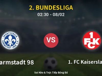 Kết Quả: SV Darmstadt 98 4-0 1. FC Kaiserslautern – Highlight & Bàn Thắng | 2. Bundesliga