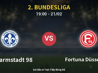 Kết Quả: SV Darmstadt 98 2-1 Fortuna Düsseldorf – Highlight & Bàn Thắng | 2. Bundesliga