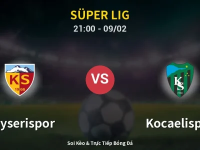 🔴 Trực Tiếp: Kayserispor 0-0 Kocaelispor – Link Xem Süper Lig (Full HD)