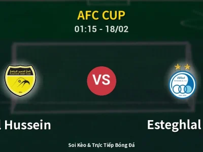 Kết Quả: Al Hussein 3-2 Esteghlal FC – Highlight & Bàn Thắng | AFC Cup