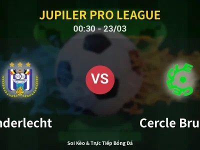 Kết Quả: Anderlecht 2-3 Cercle Brugge – Highlight & Bàn Thắng | Jupiler Pro League
