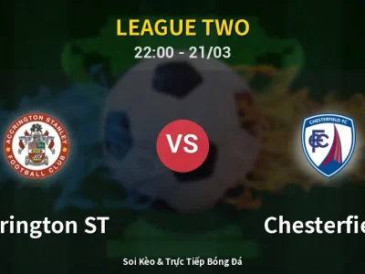Soi Kèo Accrington ST vs Chesterfield – 22:00 21/03 | Nhận Định, Dự Đoán Tỷ Số