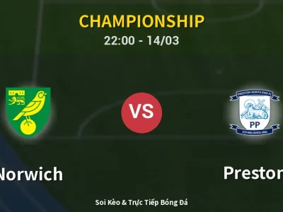 🔴 Trực Tiếp: Norwich 1-0 Preston – Link Xem Championship (Full HD)