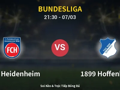 🔴 Trực Tiếp: 1. FC Heidenheim 0-0 1899 Hoffenheim – Link Xem Bundesliga (Full HD)