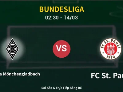 Kết Quả: Borussia Mönchengladbach 2-0 FC St. Pauli – Highlight & Bàn Thắng | Bundesliga