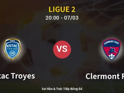 🔴 Trực Tiếp: Estac Troyes 2-1 Clermont Foot – Link Xem Ligue 2 (Full HD)
