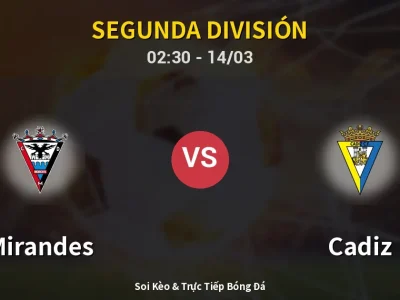 Kết Quả: Mirandes 0-2 Cadiz – Highlight & Bàn Thắng | Segunda División