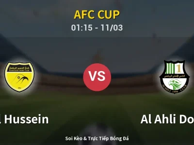 Soi Kèo Al Hussein vs Al Ahli Doha – 01:15 11/03 | Nhận Định, Dự Đoán Tỷ Số