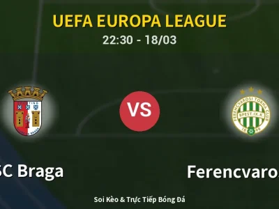 🔴 Trực Tiếp: SC Braga 0-0 Ferencvarosi TC – Link Xem UEFA Europa League (Full HD)